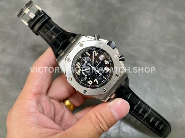 APF Factory Audemars Piguet Royal Oak Offshore Chronograph 26170ST.OO.D101CR (6) APF Factory Audemars Piguet Royal Oak Offshore Chronograph 26170ST.OO.D101CR.03 42mm Steel Leather Strap Arabic Numerals Black Dial