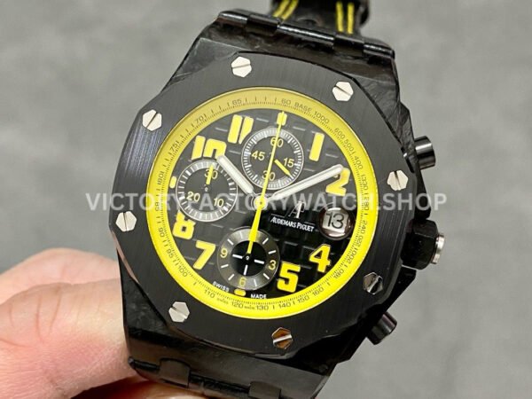APF Factory Audemars Piguet Royal Oak Offshore Chronograph 26176F (7) APF Factory Audemars Piguet Royal Oak Offshore Chronograph 26176FO.OO.D101CR.02 42mm Carbon Fiber Leather Strap Black Dial