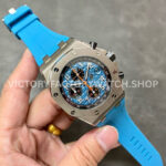 APF Factory Audemars Piguet Royal Oak Offshore Chronograph 26238ST.OO.A340CA.01 42mm Steel Blue Rubber Strap Arabic Numerals Blue Dial