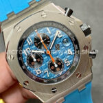 APF Factory Audemars Piguet Royal Oak Offshore Chronograph 26238ST.OO.A340CA.01 42mm Steel Blue Rubber Strap Arabic Numerals Blue Dial