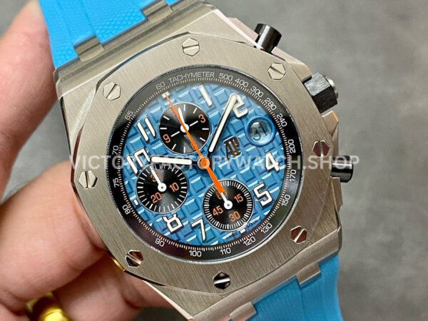 APF Factory Audemars Piguet Royal Oak Offshore Chronograph 26238ST.OO.A340CA.01 42mm Steel Blue Rubber Strap Arabic Numerals Blue Dial