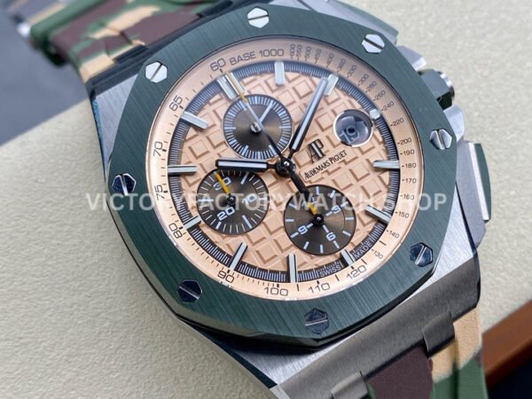 APF Factory Audemars Piguet Royal Oak Offshore Chronograph 26400SO.OO.A054CA.01 44mm Steel Rubber Strap Champagne Dial