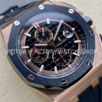APF Factory Audemars Piguet Royal Oak Offshore Chronograph 26401RO.OO.A002CA.02 44mm Rose Gold Rubber Strap Black Dial