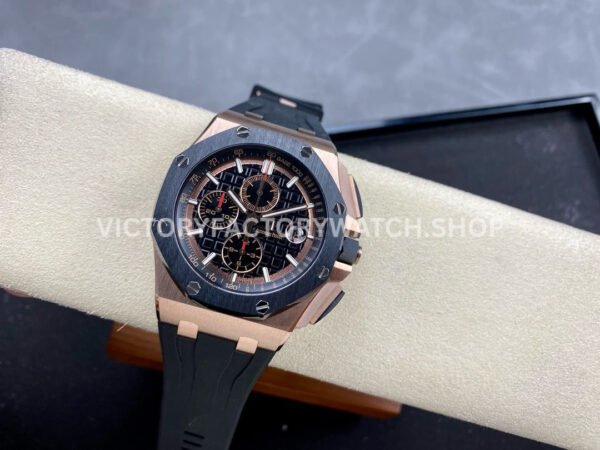 APF Factory Audemars Piguet Royal Oak Offshore Chronograph 26401RO.OO.A002CA.02 44mm Rose Gold Rubber Strap Black Dial