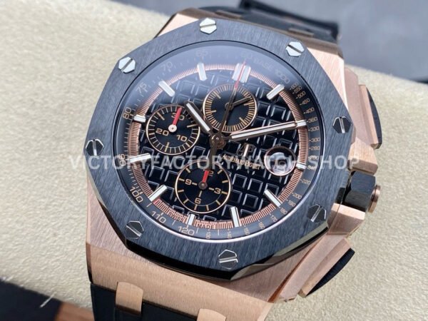 APF Factory Audemars Piguet Royal Oak Offshore Chronograph 26401RO.OO.A002CA.02 44mm Rose Gold Rubber Strap Black Dial