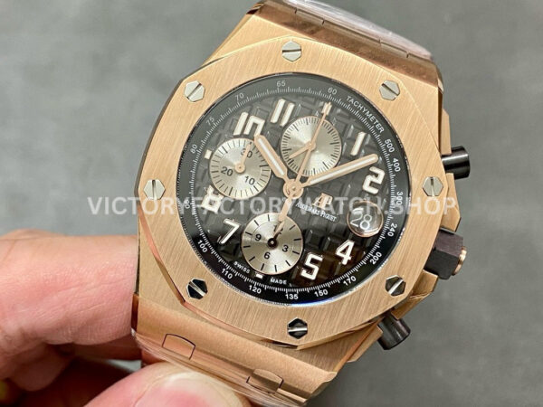 APF Factory Audemars Piguet Royal Oak Offshore Chronograph 26470OR.OO.1000OR APF Factory Audemars Piguet Royal Oak Offshore Chronograph 26470OR.OO.1000OR.02 42mm Full Rose Gold Black Dial