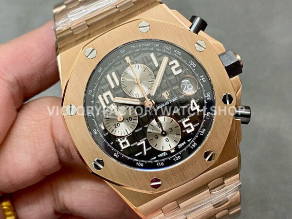 APF Factory Audemars Piguet Royal Oak Offshore Chronograph 26470OR.OO.1000OR (6) APF Factory Audemars Piguet Royal Oak Offshore Chronograph 26470OR.OO.1000OR.02 42mm Full Rose Gold Black Dial