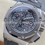 APF Factory Audemars Piguet Royal Oak Offshore Chronograph 26568IM.OO ( (5) APF Factory Audemars Piguet Royal Oak Offshore Chronograph 26568IM.OO.A004CA.01 44mm Titanium Rubber Strap Grey Dial