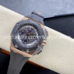 APF Factory Audemars Piguet Royal Oak Offshore Chronograph 26568OM.OO.A004CA.01 44mm Rose Gold Rubber Strap Grey Dial