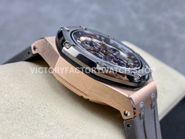 APF Factory Audemars Piguet Royal Oak Offshore Chronograph 26568OM.OO.A004CA.01 44mm Rose Gold Rubber Strap Grey Dial