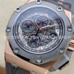 APF Factory Audemars Piguet Royal Oak Offshore Chronograph 26568OM.OO.A004CA.01 44mm Rose Gold Rubber Strap Grey Dial