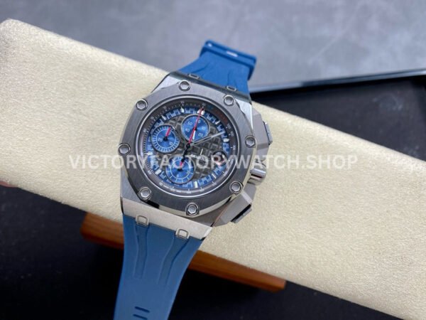 APF Factory Audemars Piguet Royal Oak Offshore Chronograph 26568PM.OO.A021CA.01 44mm Platinum Rubber Strap Grey Dial