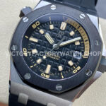 APF Factory Audemars Piguet Royal Oak Offshore Diver 15720CN.OO.A002CA.01 (4) APF Factory Audemars Piguet Royal Oak Offshore Diver 15720CN.OO.A002CA.01 42mm White Gold Rubber Strap Black Dial