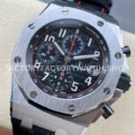 APF Factory Audemars Piguet Royal Oak Offshore V APF Factory Audemars Piguet Royal Oak Offshore Vampire Chronograph 26470ST.OO.A101CR.01 42mm Steel Leather Strap Arabic Numerals Black Dial