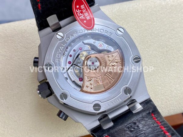 APF Factory Audemars Piguet Royal Oak Offshore V (5) APF Factory Audemars Piguet Royal Oak Offshore Vampire Chronograph 26470ST.OO.A101CR.01 42mm Steel Leather Strap Arabic Numerals Black Dial