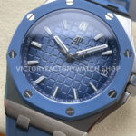 APP Factory Audemars Piguet Royal Oak Offshore 15605SK.OO.A350CA.01 43mm Steel Rubber Strap Gradient Blue Dial