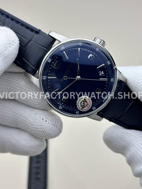 APS Factory Audemars Piguet Code 11.59 15210BC.OO.A002CR.01 Steel Leather Strap Arabic Numerals Blue Dial
