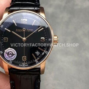 APS 15210OR black Arabic dial rose gold leather strap Code 11.59 41mm