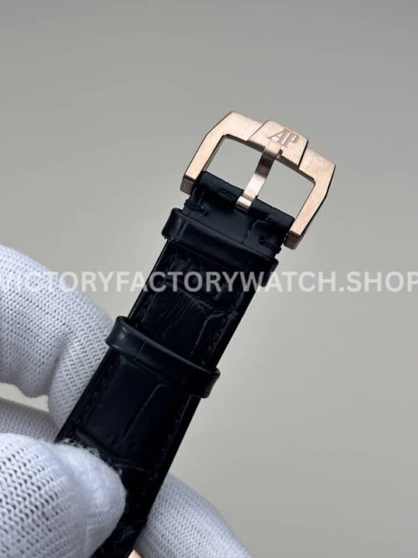 APS Factory Audemars Piguet Code 11.59 15210OR.OO.A028CR.01 41mm Rose Gold Leather Strap Arabic Numerals Blue Dial