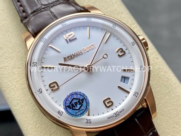 APS Factory Audemars Piguet Code 11.59 15210OR.OO.A099CR.01 41mm Rose Gold Leather Strap Arabic Numerals White Dial