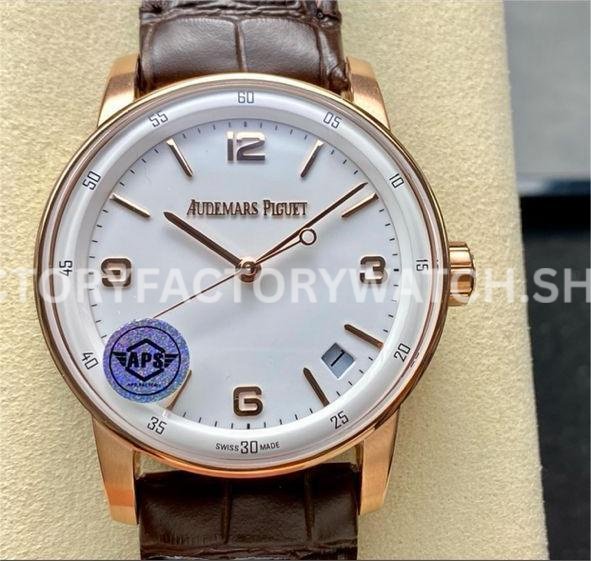 APS 15210OR white Arabic dial rose gold leather strap 41mm Code 11.59