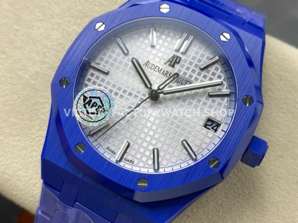 APS Factory Audemars Piguet Royal Oak 15500 41mm Full Blue Ceramic Silver Dial
