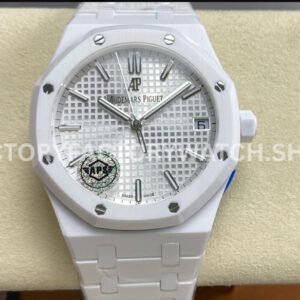 APS 15500 white ceramic silver dial royal oak 41mm