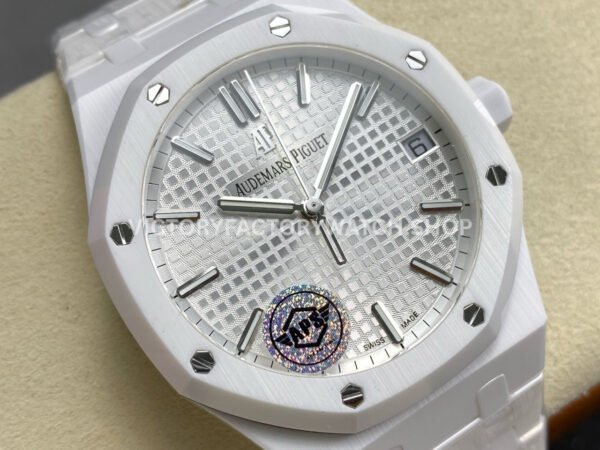 APS Factory Audemars Piguet Royal Oak 15500 41mm Full White Ceramic Silver Dial