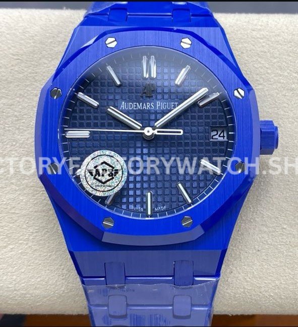 APS 15500 blue ceramic blue dial royal oak