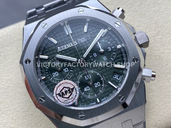 APS Factory Audemars Piguet Royal Oak Chronograph 26240ST.OO.1320ST.08 41mm Full Ste (7) APS Factory Audemars Piguet Royal Oak Chronograph 26240ST.OO.1320ST.08 41mm Full Steel Green Dial