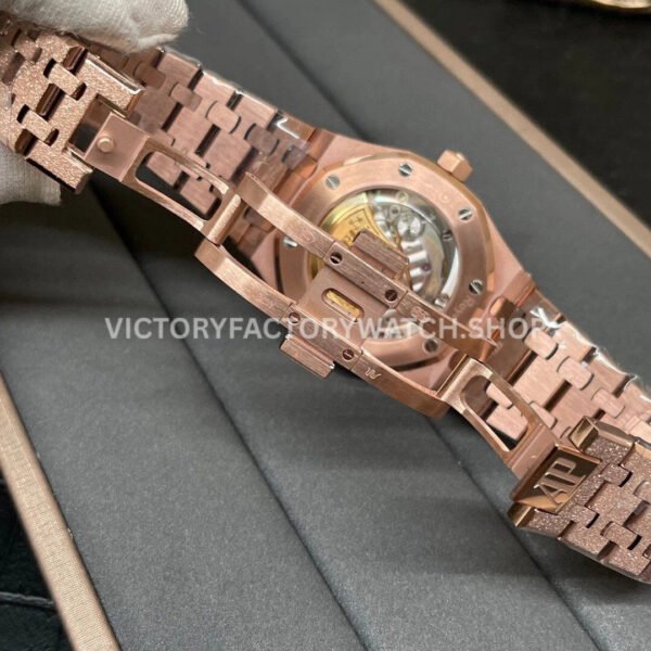 APS Factory Audemars Piguet Royal Oak Frosted Selfwinding 15454OR.GG.1259OR.01 37mm Full Frosted Rose Gold Silver White Dial