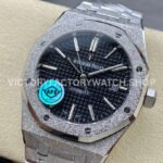 APS Factory Audemars Piguet Royal Oak Frosted Selfwinding 15410 41mm Full Frosted Steel Black Dial