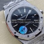 APS Factory Audemars Piguet Royal Oak Frosted Selfwinding 15410 41mm Full Frosted Steel Black Dial