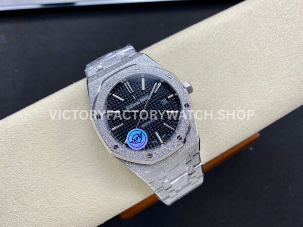 APS Factory Audemars Piguet Royal Oak Frosted Selfwinding 15410 41mm Full Frosted Steel Black Dial