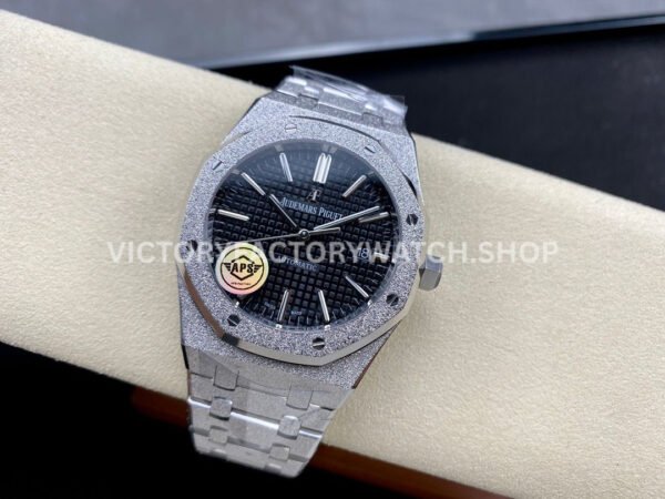 APS Factory Audemars Piguet Royal Oak Frosted Selfwinding 15410 41mm Full Frosted Steel Black Dial