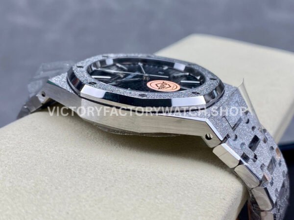 APS Factory Audemars Piguet Royal Oak Frosted Selfwinding 15410 41mm Full Frosted Steel Black Dial