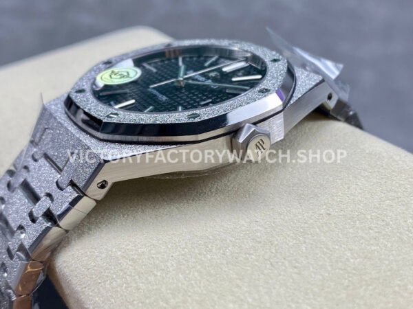 APS Factory Audemars Piguet Royal Oak Frosted Selfwinding 15410 41mm Full Frosted Steel Black Dial