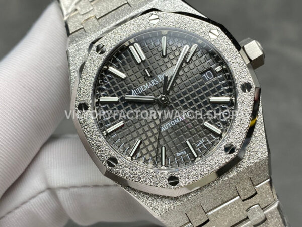 APS Factory Audemars Piguet Royal Oak Frosted Selfwinding 15454BC.GG.1259BC.02 37mm Full Frosted Grey Dial