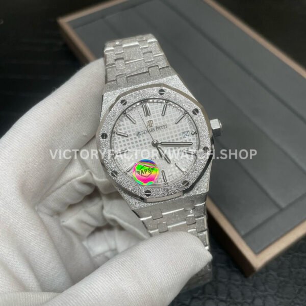 APS Factory Audemars Piguet Royal Oak Frosted Selfwinding 15454OR.GG.1 ( (8) APS Factory Audemars Piguet Royal Oak Frosted Selfwinding 15454OR.GG.1259OR.03 37mm Full Frosted Silver Dial