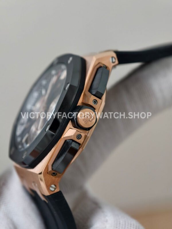 APS Factory Audemars Piguet Royal Oak Offshore Chronograph 26420RO.OO.A002CA.01 43mm Rose Gold Rubber Strap Black Dial