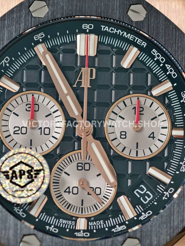 APS Factory Audemars Piguet Royal Oak Offshore Chronograph 26420RO.OO.A002CA.01 43mm Rose Gold Rubber Strap Black Dial