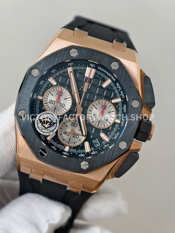 APS Factory Audemars Piguet Royal Oak Offshore Chronograph 26420RO.OO.A002CA.01 43mm Rose Gold Rubber Strap Black Dial
