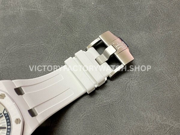 APS Factory Audemars Piguet Royal Oak Offshore Diver 15707CB.OO.A010CA.01 42mm White Ceramics Rubber Strap Silver Dial