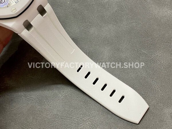 APS Factory Audemars Piguet Royal Oak Offshore Diver 15707CB.OO.A010CA.01 42mm White Ceramics Rubber Strap Silver Dial