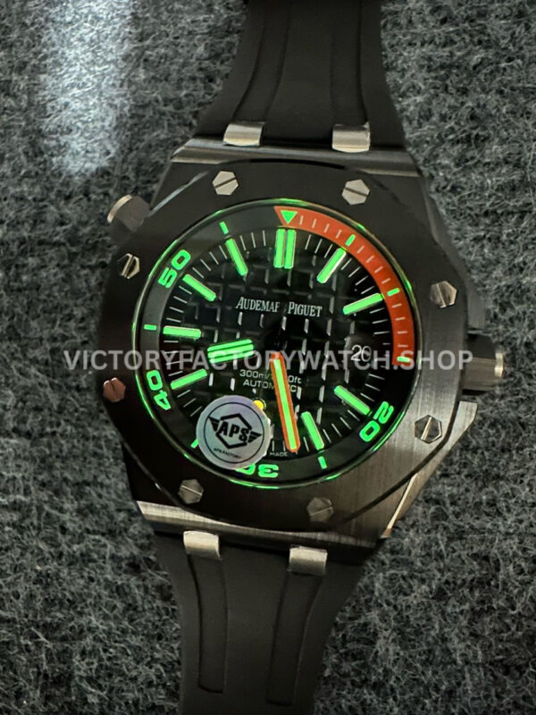 APS Factory Audemars Piguet Royal Oak Offshore Diver 15707CE.O ( (3) APS Factory Audemars Piguet Royal Oak Offshore Diver 15707CE.OO.A002CA.01 42mm Black Ceramics Rubber Strap Black Dial
