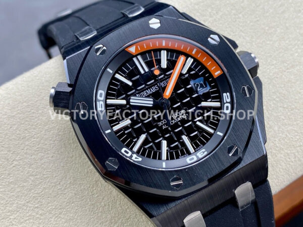 APS Factory Audemars Piguet Royal Oak Offshore Diver 15707CE.O ( (4) APS Factory Audemars Piguet Royal Oak Offshore Diver 15707CE.OO.A002CA.01 42mm Black Ceramics Rubber Strap Black Dial