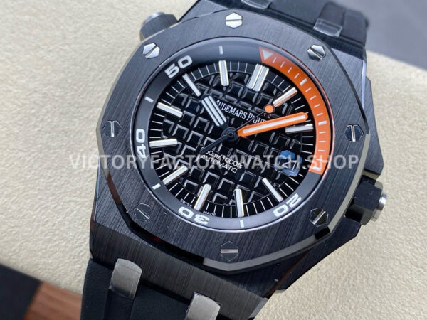APS Factory Audemars Piguet Royal Oak Offshore Diver 15707CE.O ( (7) APS Factory Audemars Piguet Royal Oak Offshore Diver 15707CE.OO.A002CA.01 42mm Black Ceramics Rubber Strap Black Dial