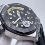 APS Factory Audemars Piguet Royal Oak Offshore Diver 15720CN.OO.A0 ( (3) APS Factory Audemars Piguet Royal Oak Offshore Diver 15720CN.OO.A002CA.01 42mm White Gold Rubber Strap Black Dial