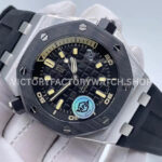 APS Factory Audemars Piguet Royal Oak Offshore Diver 15720CN.OO.A0 ( (6) APS Factory Audemars Piguet Royal Oak Offshore Diver 15720CN.OO.A002CA.01 42mm White Gold Rubber Strap Black Dial