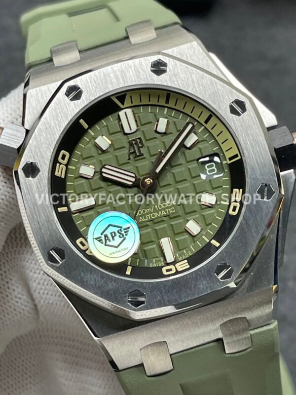 APS Factory Audemars Piguet Royal Oak Offshore Diver 15720ST.OO.A052CA.01 42mm Steel Avocado Green Dial